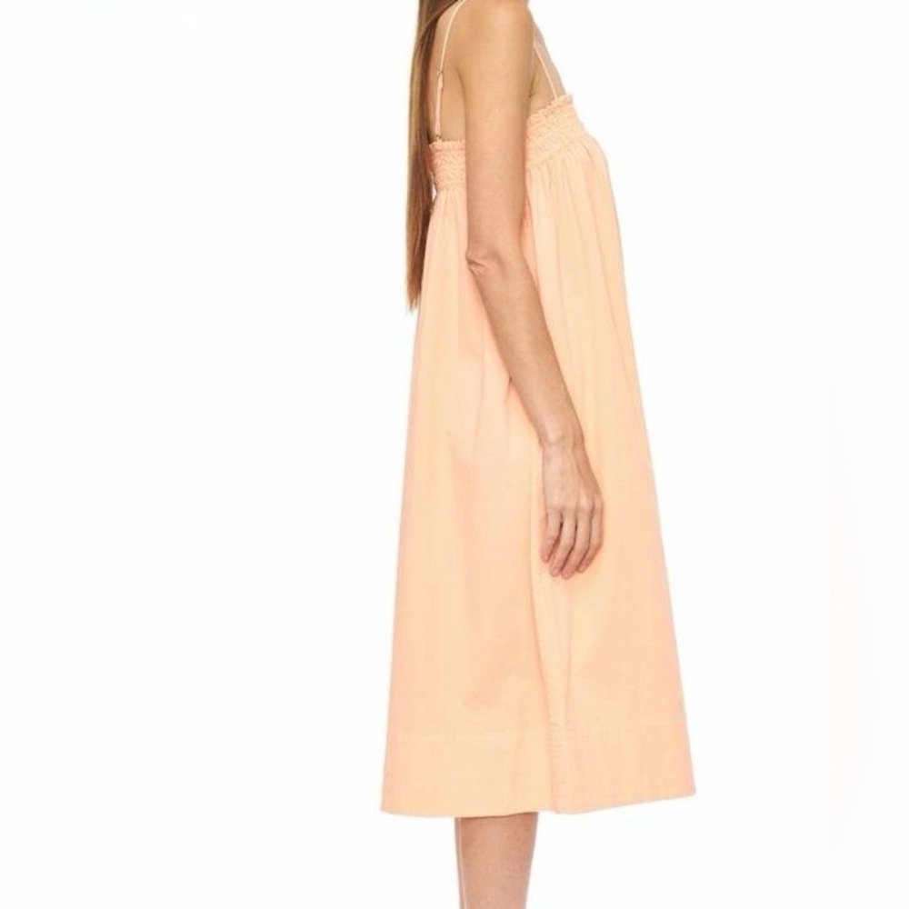 Pistola Farrah ruffle top midi dress with pockets in sherbet summer dress